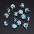 Colgantes de resina azul con nubes y aves para creación de bisutería y manualidades - Cuenta Redonda - Cielo Despejado Aves (12mm)