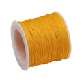 Bright yellow 72 braided cord for DIY jewelry making on white plastic spool spooling - 0.8mm / Orange