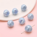 Cuentas acrílicas irregulares en azul claro irisado para creación de joyas DIY - Tamaño aprox 16mm Agujero aprox 2mm / Azul