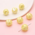 Irregular fig-shaped acrylic beads in cream yellow with pearlescent finish for DIY jewelry - Size approx 16mm Hole approx 2mm / Yellow