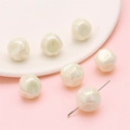 Irregular pearlescent acrylic beads with colorful coating for DIY jewelry making - Size approx 16mm Hole approx 2mm / Beige
