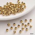 Polished 4mm golden stainless steel spacer beads for DIY jewelry making - 4mm (Hole Approx 1.5mm) / Gold