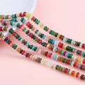 Vibrant colorful natural stone rondelle beads for DIY handmade jewelry and bracelets - 2x4mm (Hole Approx. 0.8mm), 38cm/Strand (Approx. 160 Beads) / Mixed Stones