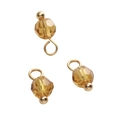 DIY jewelry 4mm champagne faceted crystal glass bead pendant with gold metal ring - 4mm (1.5mm Hole) 5 Pieces/Pack / Ball Bead Coffee