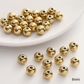 Polished 8mm gold stainless steel round beads for jewelry making and DIY crafts - 8mm (Hole Approx 1.5mm) / Gold