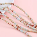 Natural light blue and jasper stone disc heishi beads for DIY jewelry making - 2x4mm (Hole Approx. 0.8mm), 38cm/Strand (Approx. 160 Beads) / Shoushan Stone