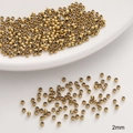 Bulk 2mm round gold-plated stainless steel crimp beads for DIY jewelry making - 2mm (Hole Approx 1mm) / Gold