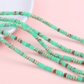 Mint green flat round natural stone disc beads for DIY handmade jewelry crafting - 2x4mm (Hole Approx. 0.8mm), 38cm/Strand (Approx. 160 Beads) / Green Shoushan Stone
