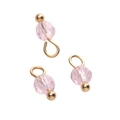 Pink 4mm faceted glass ball pendant with gold metal ring for DIY jewelry making - 4mm (1.5mm Hole) 5 Pieces/Pack / Round Bead Light Pink