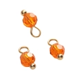 DIY 4mm orange faceted glass bead pendant with golden metallic eye pin and jump ring - 4mm (1.5mm Hole) 5 Pieces/Pack / Ball Bead Orange Red