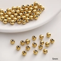 5mm shiny golden stainless steel round spacer beads for DIY jewelry making - 5mm (Hole Approx 1.5mm) / Gold