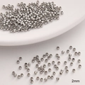 Polished stainless steel 2mm small round beads for DIY jewelry making and crafts - 2mm (Hole Approx 1mm) / Steel