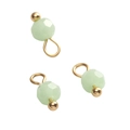 Three pieces of 4mm light green faceted glass bead pendants with golden metal loops - 4mm (1.5mm Hole) 5 Pieces/Pack / Ball Bead Light Green