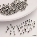 Polished silver stainless steel 2.5mm round spacer beads for jewelry making - 2.5mm (Hole Approx 1mm) / Steel