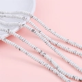 Flat white turquoise heishi spacer beads with grey marble texture for DIY jewelry making - 2x4mm (Hole Approx. 0.8mm), 38cm/Strand (Approx. 160 Beads) / White Turquoise