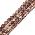 Perline tonde in pietra naturale marrone lucida per gioielli DIY in varie misure - 4mm (Foro circa 0,5mm, circa 80 pz/filo) / Larimar