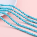 Flat round turquoise beads for DIY jewelry making in sky blue with natural veins - 2x4mm (Hole Approx. 0.8mm), 38cm/Strand (Approx. 160 Beads) / Turquoise