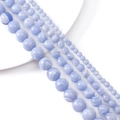 Cuentas redondas de ágata encaje azul en cuatro tamaños para joyería DIY y pulseras - 4mm (38cm/Tira) / Color Violeta Azul Sintético