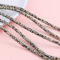 Polished Dalmatian Jasper saucer beads on string for DIY bracelet and jewelry making - 2x4mm (Hole Approx. 0.8mm), 38cm/Strand (Approx. 160 Beads) / Spotted Stone