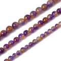 Polished amethyst citrine natural stone round beads for DIY jewelry in three sizes - Ametrine