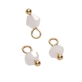 Three 4mm white faceted glass beads with gold loop pins for DIY jewelry making - 4mm (1.5mm Hole) 5 Pieces/Pack / Bicone Bead White