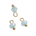 Light blue 4mm faceted glass ball pendant with gold metal loop for DIY jewelry making - 4mm (1.5mm Hole) 5 Pieces/Pack / Bicone Bead Light Blue