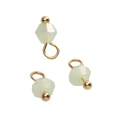 Three-piece light green faceted glass ball charms with gold metal pins for DIY jewelry - 4mm (1.5mm Hole) 5 Pieces/Pack / Bicone Bead Light Green