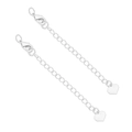 14K gold plated extension chains with heart pendants and lobster clasps in silver finish - Textured Heart Style (Silver Plated) / 1 Piece (Total Length 7.5cm)