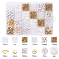 Kit bijoux DIY 24 grilles avec perles d'argile, perles, breloques et fil pour bracelets - Perle Coucher de Soleil