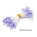 Estambres de flores de doble cabeza en perla violeta claro de 3x60 mm para manualidades - Estambre Perlado (C0876) / 3mmx60mm (90 Piezas/Paquete)
