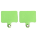 Pack de dos parches verde brillante para cordón de móvil con anillos de metal plateado - Aprox. 5.5x5.7cm / Verde