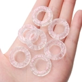 Set de 7 dijes de vidrio transparente con textura espiral para joyería artesanal - 25mm x 13.5mm x 5.5mm (5 Piezas/Paquete) / Nube Transparente