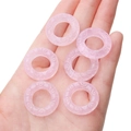 Set de seis anillos rosa con patrón de nubes para hacer collares y pulseras de bricolaje - 25mm x 13.5mm x 5.5mm (5 Piezas/Paquete) / Rosa