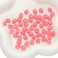 DIY craft supplies: matte pink pig-nose acrylic beads with two holes for plush toy accessories - 9x8mm / Deep Pink