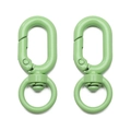 Coppia di moschettoni girevoli a forma di 8 verde chiaro per portachiavi e borse - Verde