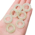 Set di 7 perle ad anello in vetro verde chiaro con motivo a nuvola per gioielli fai da te - 25mm x 13.5mm x 5.5mm (5 Pezzi/Confezione) / Verde-giallo