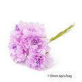 Flor de gasa lavanda de 110 mm con estambre púrpura para manualidades y decoración - Flor Pequeña (C0876) / 110mm (6 Piezas/Paquete)