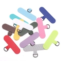 Multi-color T-shape Oxford fabric phone tether tabs with durable metal D-rings - Random Mixed Colors
