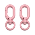 Lot de deux fermoirs mousquetons roses mats en alliage pour porte-clés et travaux manuels - 16x39mm Rose