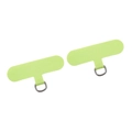Fluorescent green nylon fabric phone lanyard patch with metal D-ring for DIY phone accessories - Grass Green