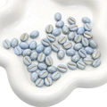 Blauwe Picasso koffieboon acrylkralen met goudfolie voor doe-het-zelf sieraden maken - Meloen Kraal / 8x10mm (Gat ca. 1mm, 20 Stuks/Verpakking) / Blauw