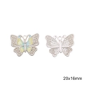 DIY jewelry making: Pair of 20x16mm matte silver butterfly charms with blue and yellow enamel - 20x16mm / Yellow Blue Hollow Butterfly