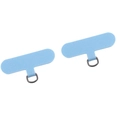 Light blue Oxford cloth phone lanyard tether tabs with sturdy metal D-ring connectors - Blue