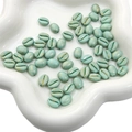 Turquoise acryl koffieboon kralen met gouden glitters voor DIY armbanden en sieraden - Meloen Kraal / 8x10mm (Gat ca. 1mm, 20 Stuks/Verpakking) / Pauwgroen