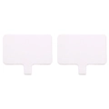 Pair of white T-shaped velvet fabric gaskets for cell phone lanyard attachment - Approx. 6x6.5cm / White