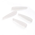 Pink translucent resin water drop beads for DIY jewelry making earrings and pendants - 6x33mm (5 Pieces/Pack) / White