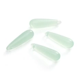 Light green translucent resin teardrop beads for DIY jewelry with cat eye silk luster - 6x21mm (5 Pieces/Pack) / Green