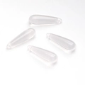 Set of four clear teardrop resin beads with polished finish for DIY jewelry making - 6x21mm (5 Pieces/Pack) / White