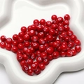 Vibrant red polished ceramic beads with subtle texture for DIY jewelry making - 30 Pieces/Pack (8mm) / Red