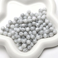 Polished white howlite stone beads with grey marble veins for DIY jewelry making - 30 Pieces/Pack (8mm) / Gray